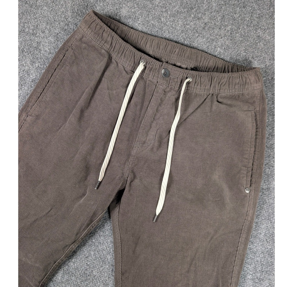 Vuori Optimist Corduroy Pants Mens Medium Brown Elastic Waist Drawstring V440